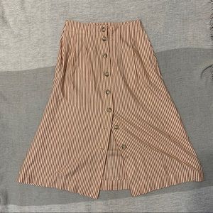 Madewell Striped Button-Front midi skirt - 6